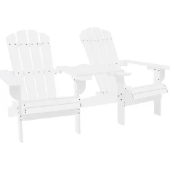 Adirondack-puutarhatuoli täysi kuusi valkoinen