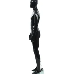 Aidon kokoinen miesmallinukke lasijalustalla musta 185 cm