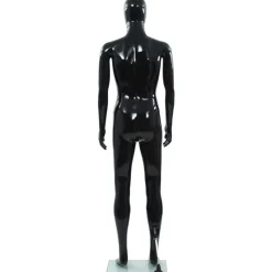 Aidon kokoinen miesmallinukke lasijalustalla musta 185 cm