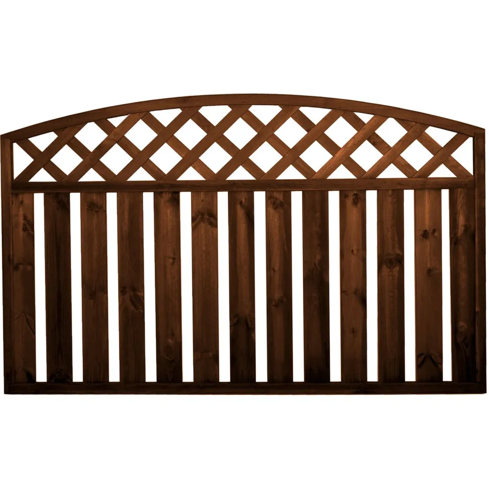 Aitaelementti Lehtoharju A28R 1800x980/1130 mm kaareva pystylauta + vinoristikko ruskea