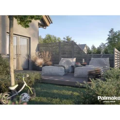 Aitaelementti Palmako Nina2 GYVPI 900x1800mm painekyllästetty harmaa, 5kpl/pkt