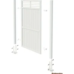 Aitaelementti Palmako Nina1 WTPNT 1800x1800mm valkoinen, 5kpl/pkt