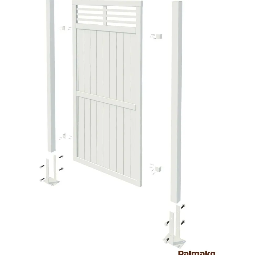 Aitaelementti Palmako Nina1 WTPNT 1800x1800mm valkoinen, 5kpl/pkt