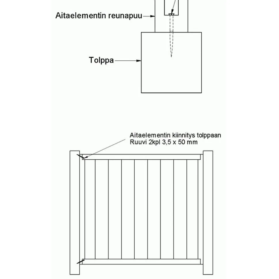 Aitaelementti Suunnikas A95R 1860x800 mm vinorima ruskea