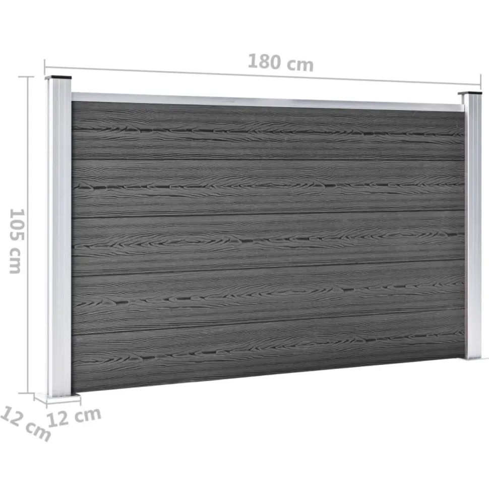 Aitapaneelisarja WPC 526x105 cm musta