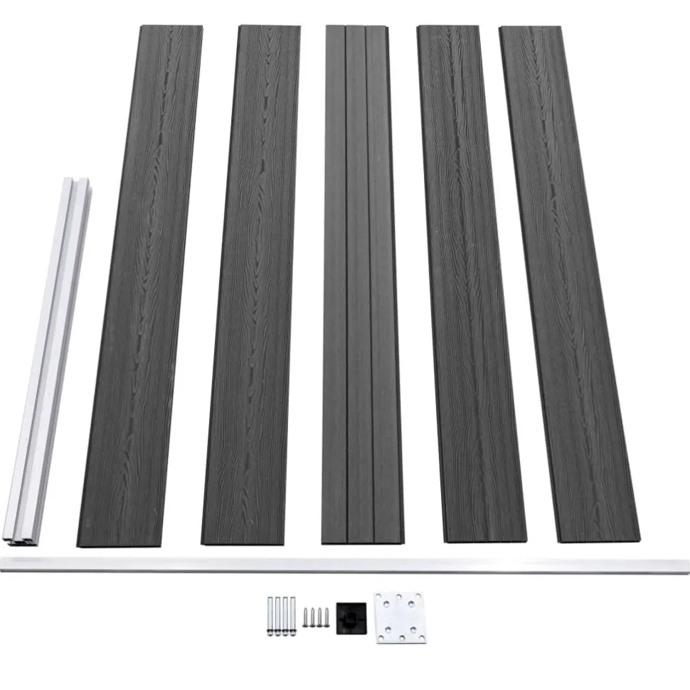 Aitapaneelisarja WPC 526x105 cm musta