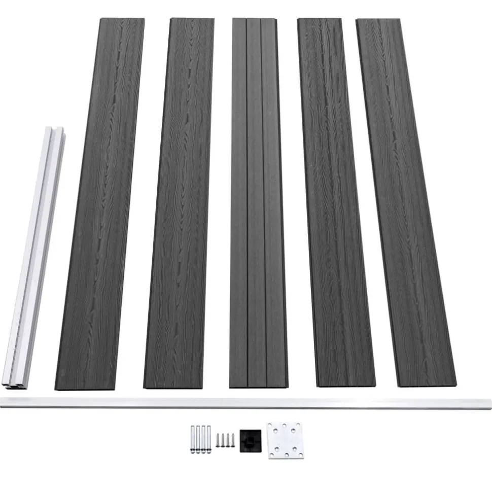 Aitapaneelisarja WPC 526x105 cm musta
