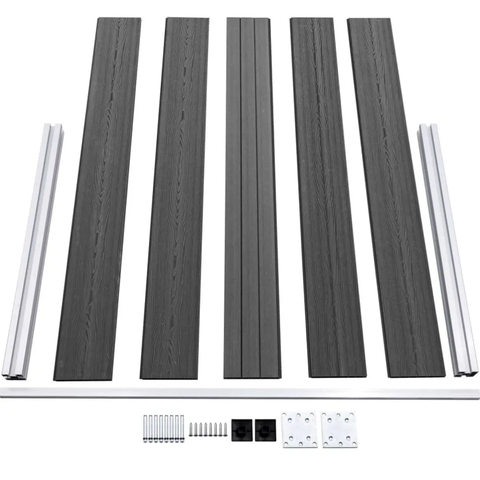 Aitapaneelisarja WPC 526x105 cm musta