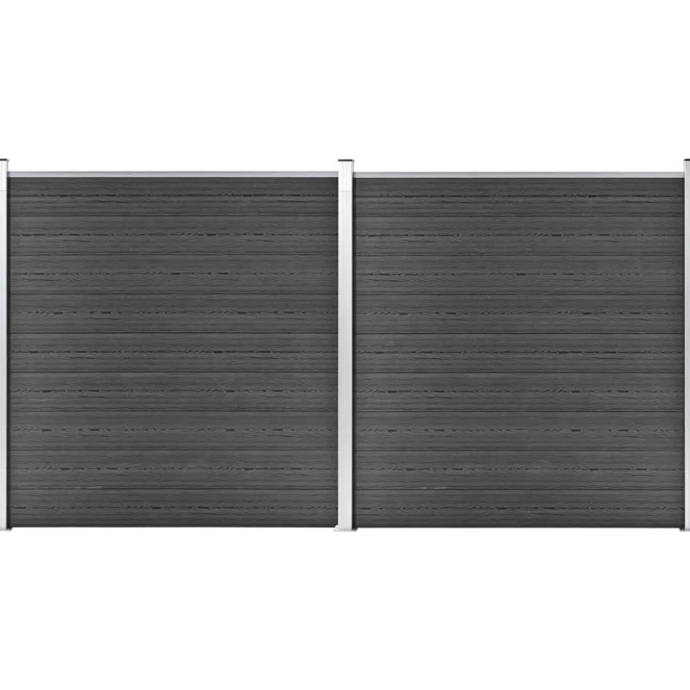 Aitapaneelisarja WPC 353x186 cm musta