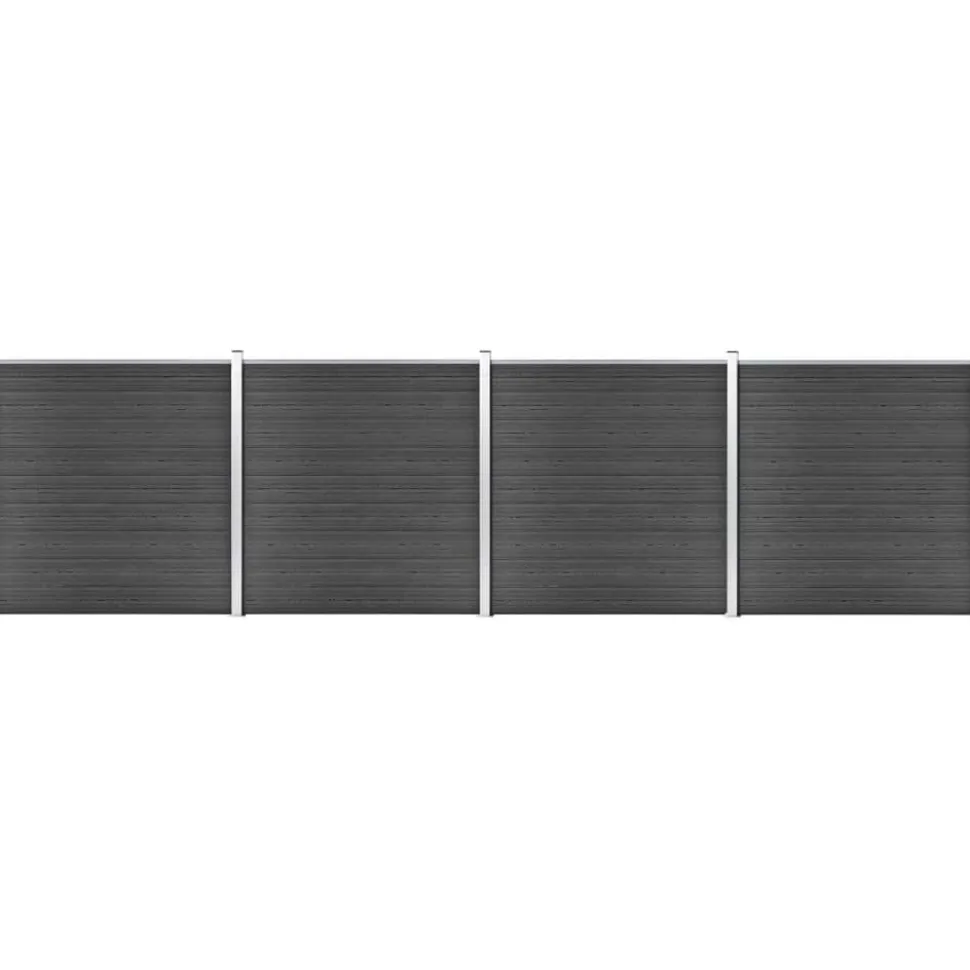 Aitapaneelisarja WPC 699x186 cm musta