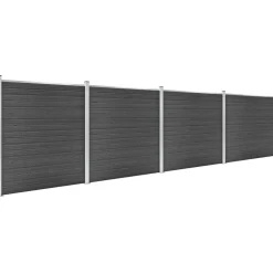 Aitapaneelisarja WPC 699x186 cm musta