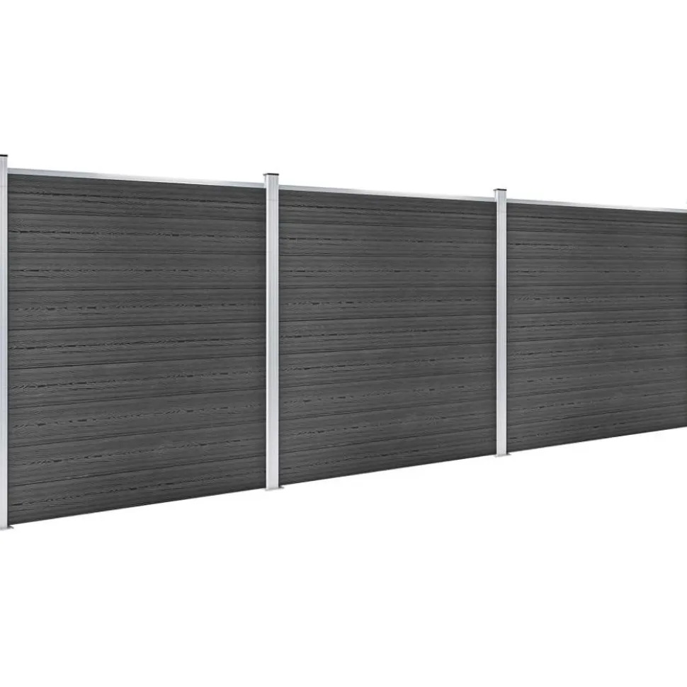 Aitapaneelisarja WPC 526x186 cm musta