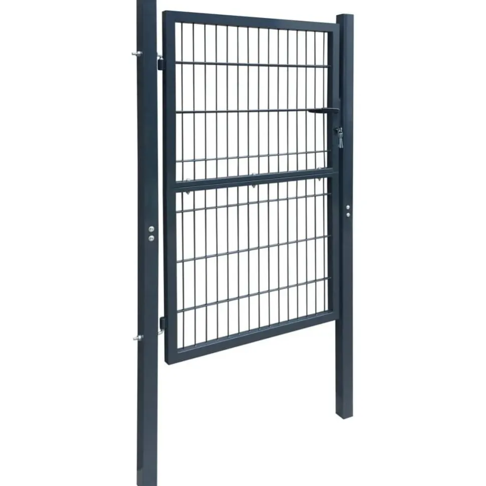 Aitaportti yksiovinen antrasiitin harmaa 106x210cm