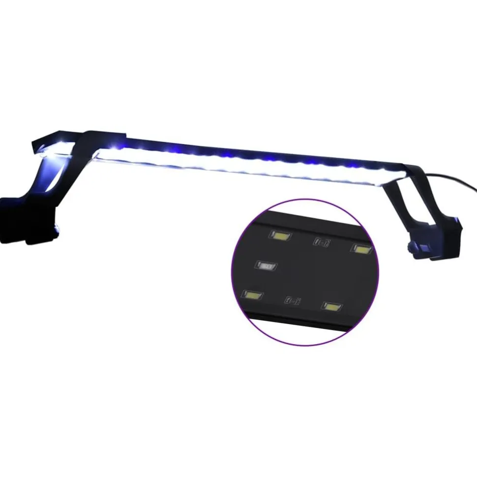 Akvaarion LED-valo kiinnittimillä 55-70 cm valkoinen
