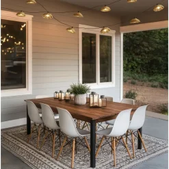 Aurinkokennovaloketju Trio Mood Hybrid 5.7m 10xE27 ladattava hämärätunnistin luonnollinen väri/musta