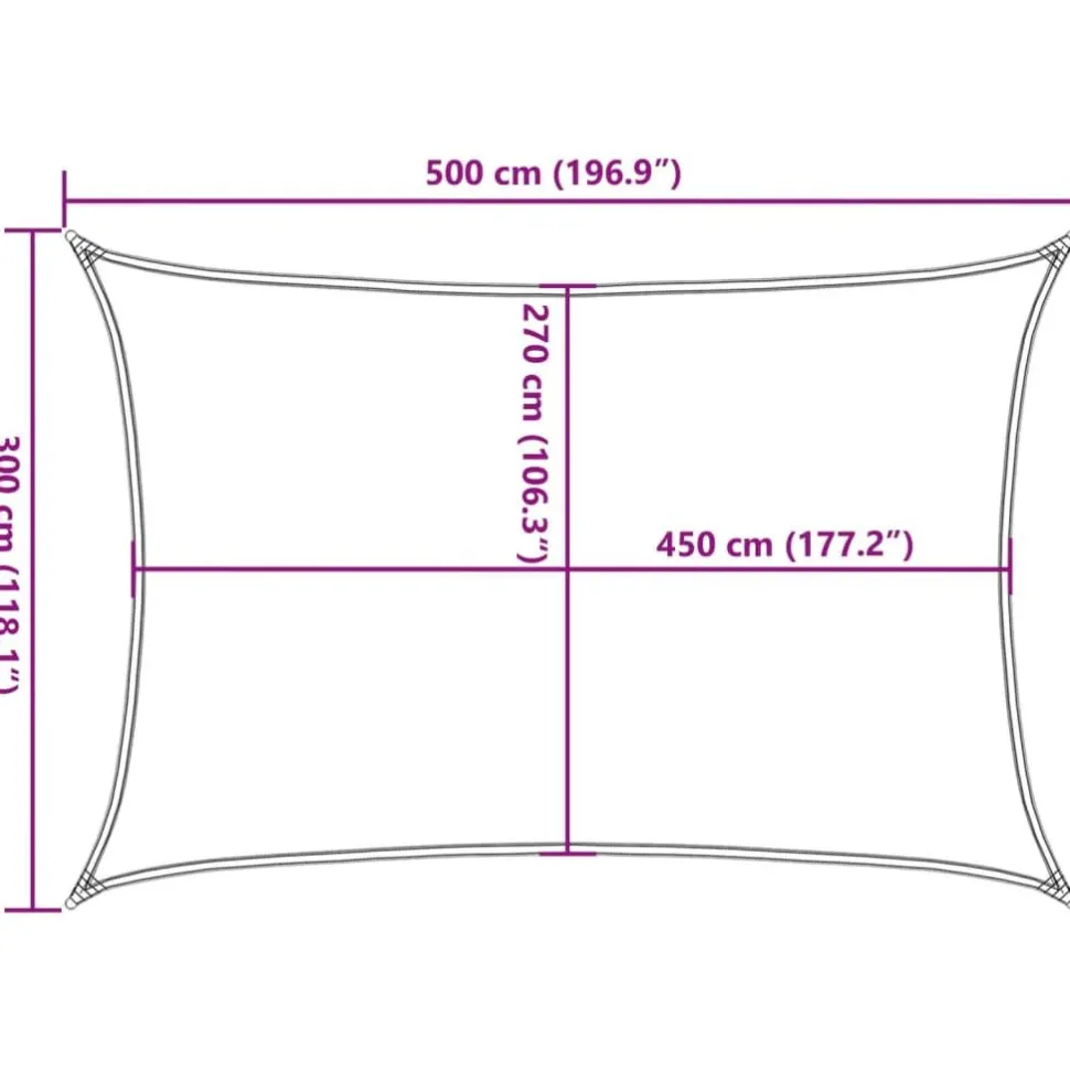 Aurinkopurje, 160 g/m² HDPE, eri värejä ja kokoja (16419)