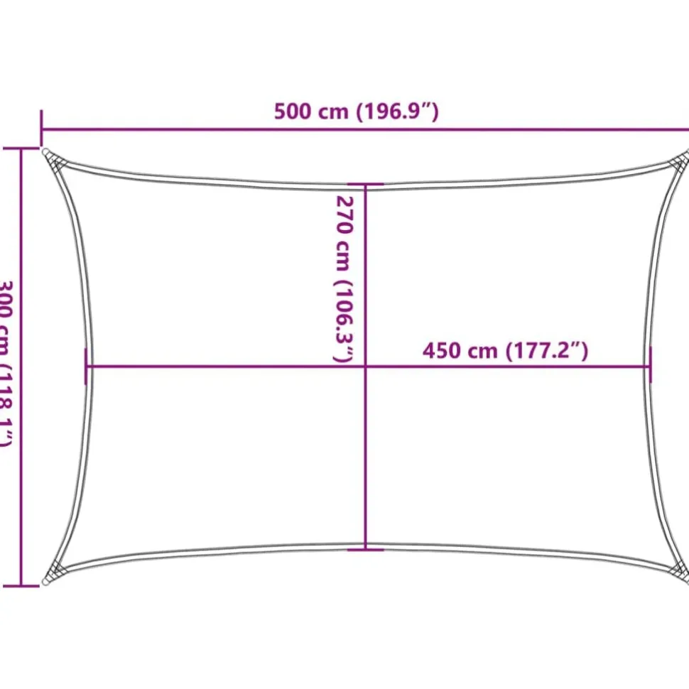 Aurinkopurje, 160 g/m² HDPE, eri värejä ja kokoja (16419)