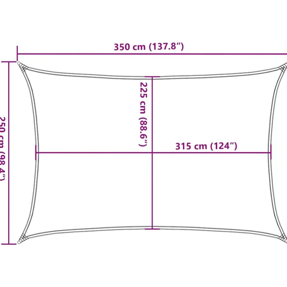 Aurinkopurje, 160 g/m² HDPE, eri värejä ja kokoja (16419)