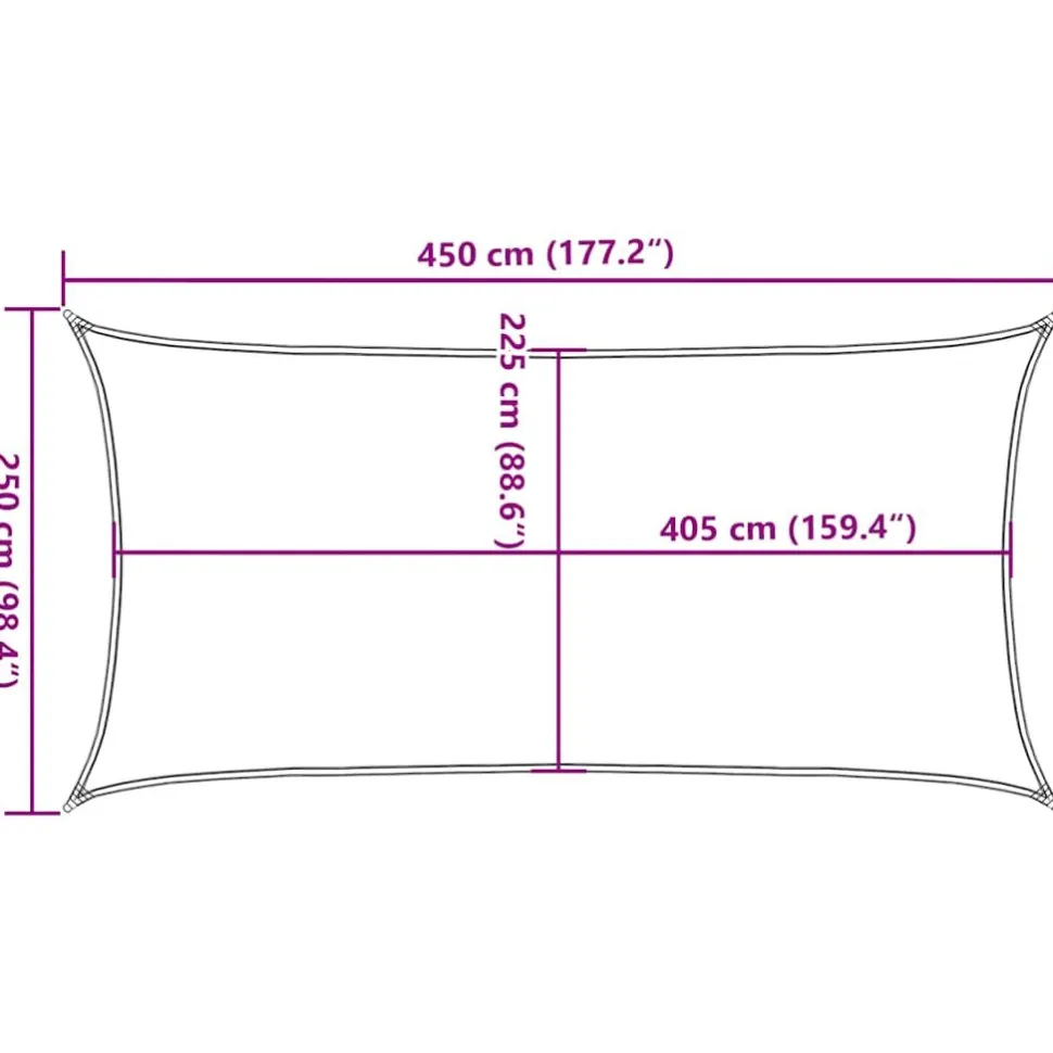 Aurinkopurje, 160 g/m² HDPE, eri värejä ja kokoja (16419)