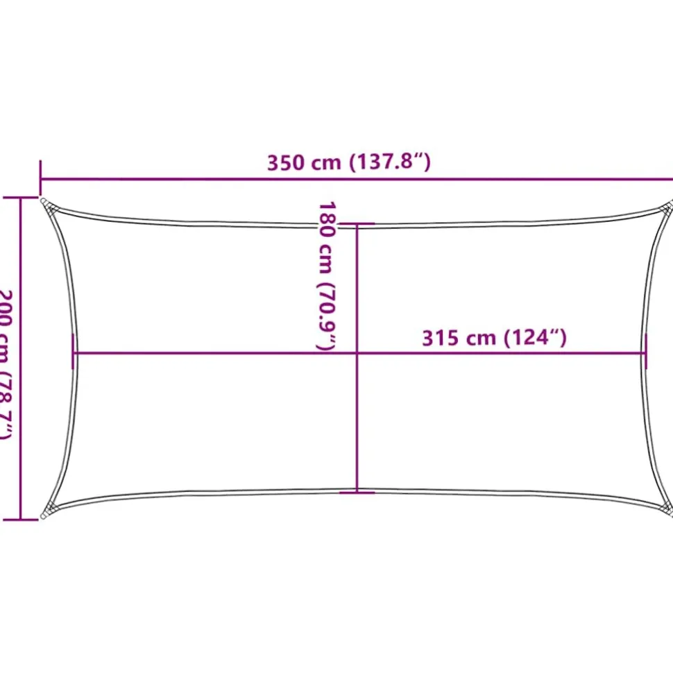 Aurinkopurje, 160 g/m² HDPE, eri värejä ja kokoja (16419)