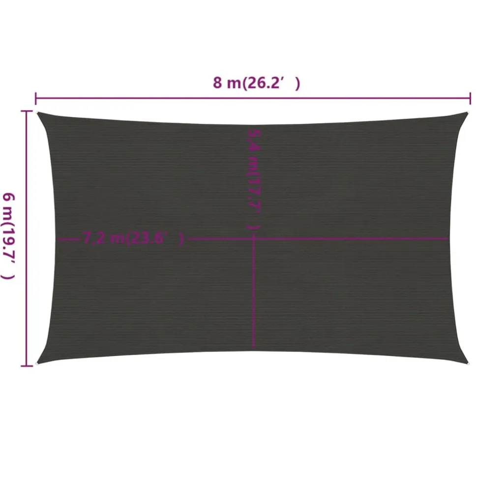 Aurinkopurje suorakulma, HDPE, 160g/m², eri kokoja ja värejä
