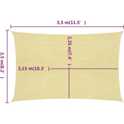 Aurinkopurje suorakulma, HDPE, 160g/m², eri kokoja ja värejä