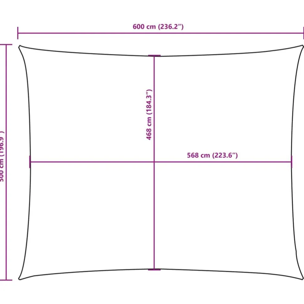 Aurinkopurje Oxford-kangas suorakaide 5x6 m musta (35769)