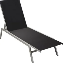 Aurinkotuoli teräs ja tekstiili musta