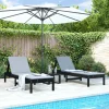 Aurinkotuolit 2 kpl musta 199,5x60x74 cm, mänty