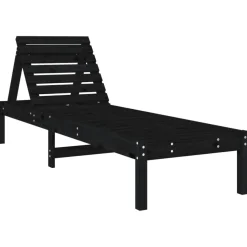 Aurinkotuolit 2 kpl musta 199,5x60x74 cm, mänty
