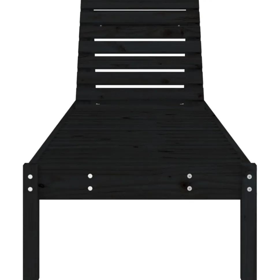 Aurinkotuolit 2 kpl musta 199,5x60x74 cm, mänty