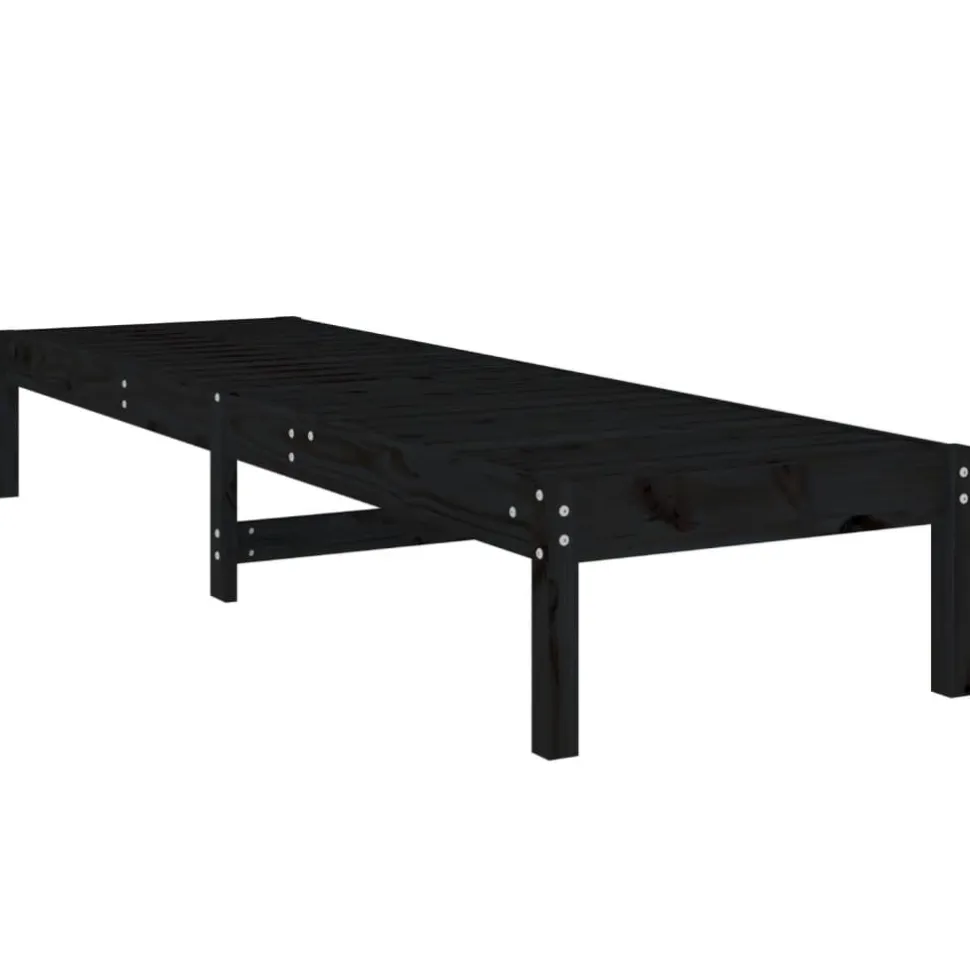 Aurinkotuolit 2 kpl musta 199,5x60x74 cm, mänty