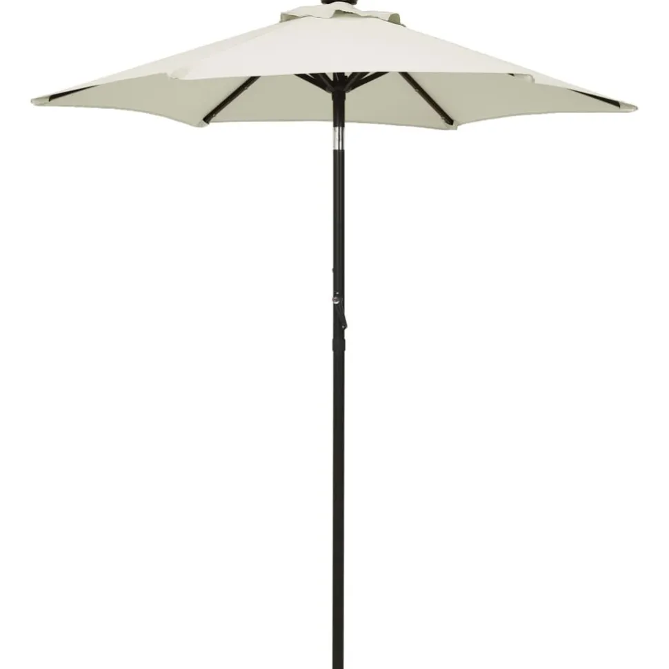 Aurinkovarjo LED-valolla 200x211 cm alumiini musta
