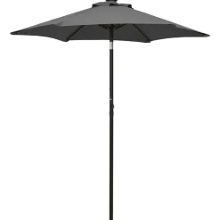 Aurinkovarjo LED-valolla 200x211 cm alumiini musta
