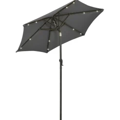 Aurinkovarjo LED-valolla 200x211 cm alumiini musta