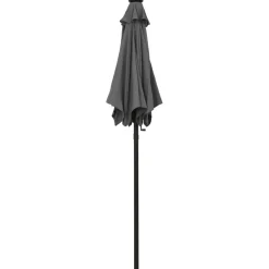 Aurinkovarjo LED-valolla 200x211 cm alumiini musta