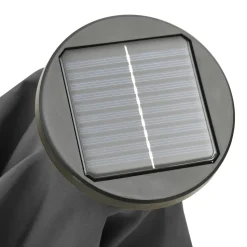 Aurinkovarjo LED-valolla 200x211 cm alumiini musta