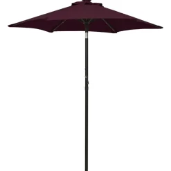 Aurinkovarjo LED-valolla 200x211 cm alumiini musta