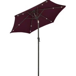 Aurinkovarjo LED-valolla 200x211 cm alumiini musta