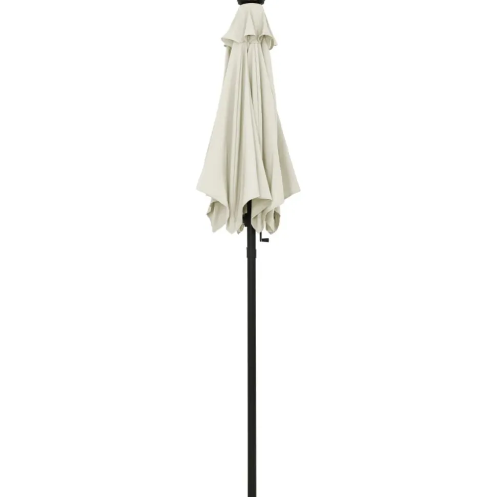 Aurinkovarjo LED-valolla 200x211 cm alumiini musta