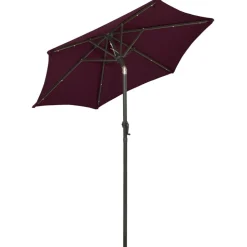 Aurinkovarjo LED-valolla 200x211 cm alumiini musta