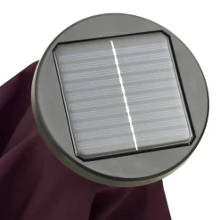 Aurinkovarjo LED-valolla 200x211 cm alumiini musta