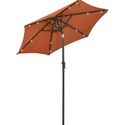 Aurinkovarjo LED-valolla 200x211 cm alumiini musta