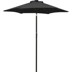 Aurinkovarjo LED-valolla 200x211 cm alumiini musta