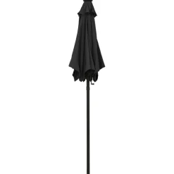 Aurinkovarjo LED-valolla 200x211 cm alumiini musta