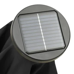 Aurinkovarjo LED-valolla 200x211 cm alumiini musta