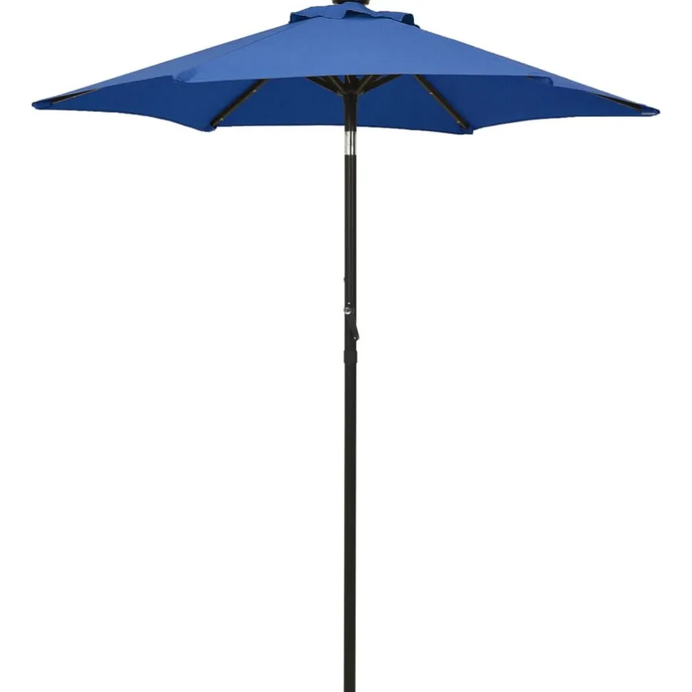 Aurinkovarjo LED-valolla 200x211 cm alumiini musta