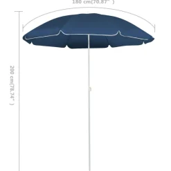 Aurinkovarjo terästanko 180 cm sininen