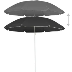 Aurinkovarjo terästanko 180 cm sininen