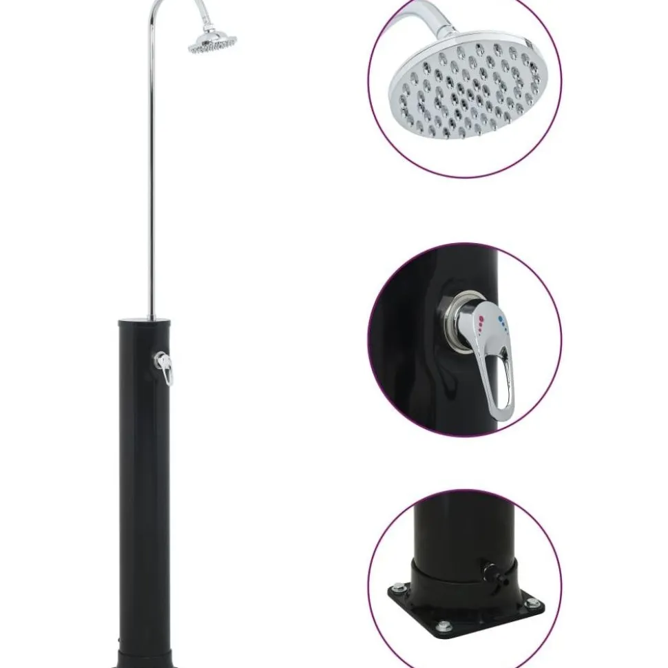 Aurinkovoimasuihku 214 cm 20l musta